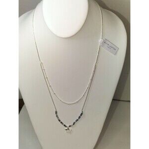 Katie Loxton London Adjustable Silver Blue Bead Star Silver Tone Necklace